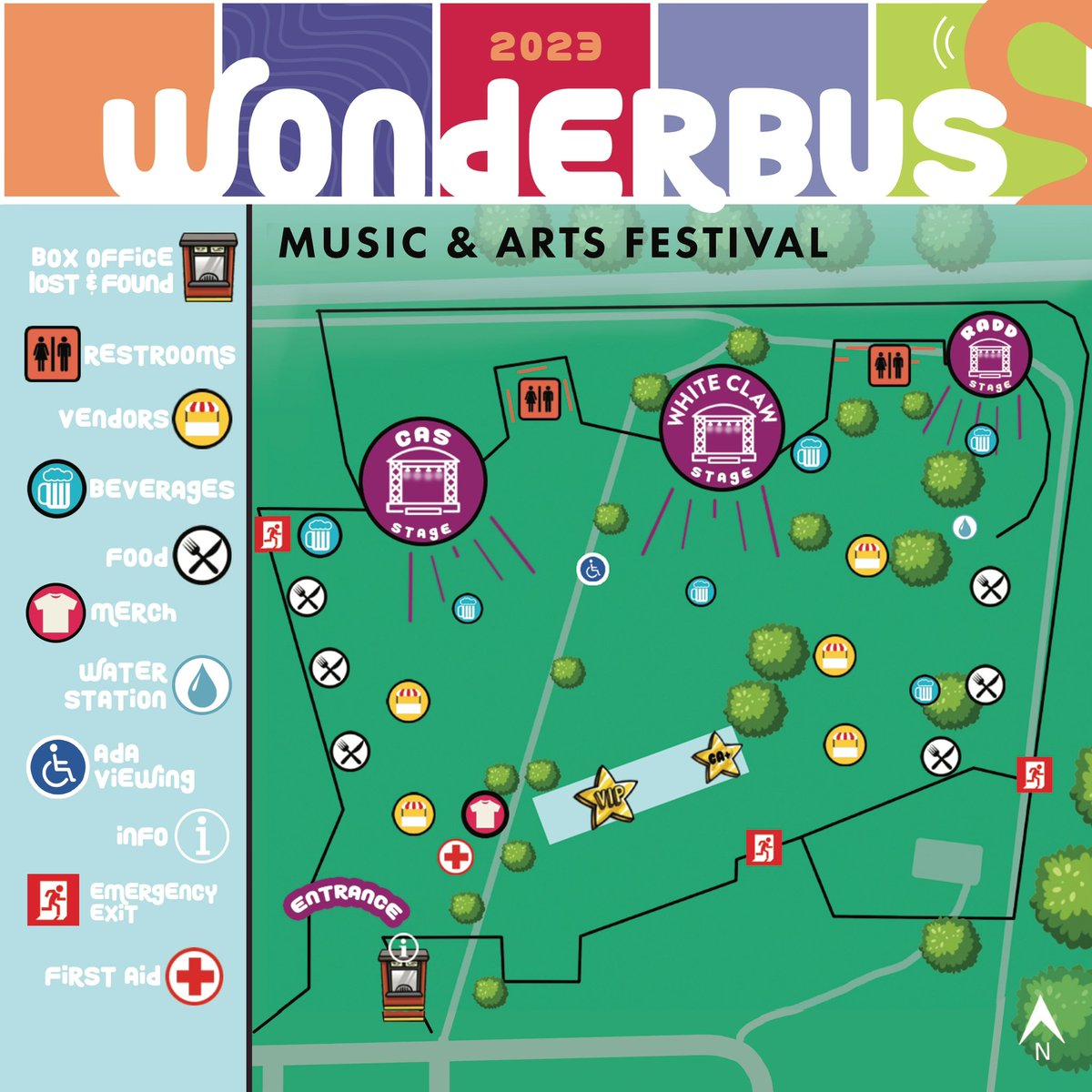 WonderBus (@wonderbusfest) on Twitter photo The CAS Stage, the @whiteclaw Stage and the @radd.ohio Stage are the key places on the map. Make your plans for this weekend and see as many great acts as you can. 
For music fest tickets click wonderbusfest.com The CAS Stage, the @whiteclaw Stage and the @radd.ohio Stage are the key places on the map. Make your plans for this weekend and see as many great acts as you can. 
For music fest tickets click wonderbusfest.com