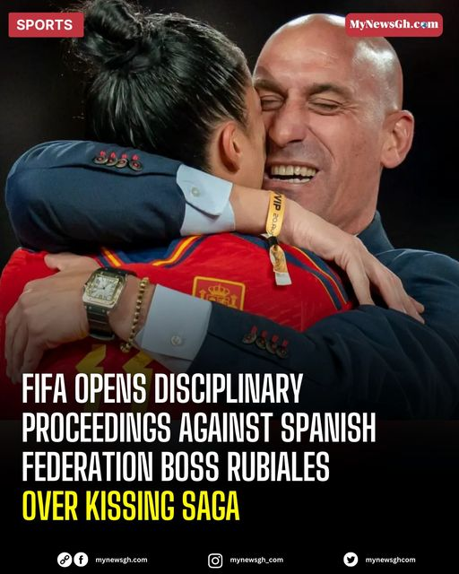 FOOTBALL: FIFA opens disciplinary proceedings against Spanish Federation boss Rubiales over kissing saga
mynewsgh.com/fifa-to-invest…

#mynewsgh #Tacha #GyakyeQuayson #AlanKyerematen #MohammedkUdus #Abena #WelcomeToChelsea #ForAllTheDogs #Bawumia #HeartsofOak #AllStars