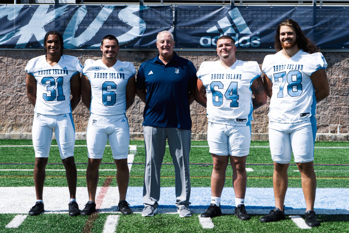 2023 Rhode Island Football Captains ⚓️

6️⃣ Evan Stewart
3️⃣1️⃣ Brent Jackson
6️⃣4️⃣ Sebastian Delasoudas
7️⃣8️⃣ Lorenzo Thompson

#3MoreFeet