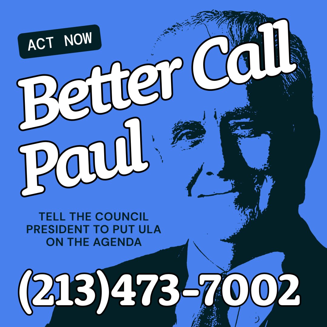 UnitedToHouseLA's tweet photo. Urgent action: The LA city council is 99% of the way to funding Measure ULA programs. We just need City Council President Paul Krekorian to put it on the agenda.

Please call (213) 473-7002 and ask him to put the ULA items up for a vote. 

#MansionTax #FrontFundTheMansionTax https://t.co/1i1mr7rydA