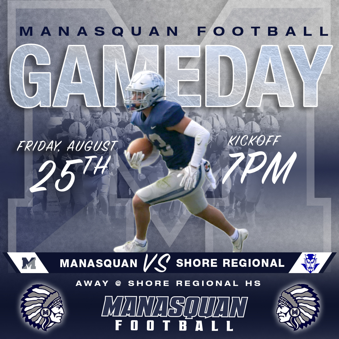 The Manasquan Football Warriors season starts Friday Night @ Shore Regional Kick Off at 7:00pm. Get out and fill the stands to represent Manasquan! #WARRIORPRIDE
