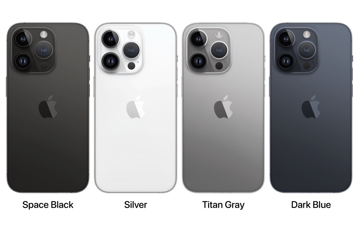 theapplehub's tweet image. These could be the new iPhone 15 Pro color options:
- Space Gray
- Silver
- Titan Gray
- Dark Blue
Which color would you pick?
Source: @9to5mac