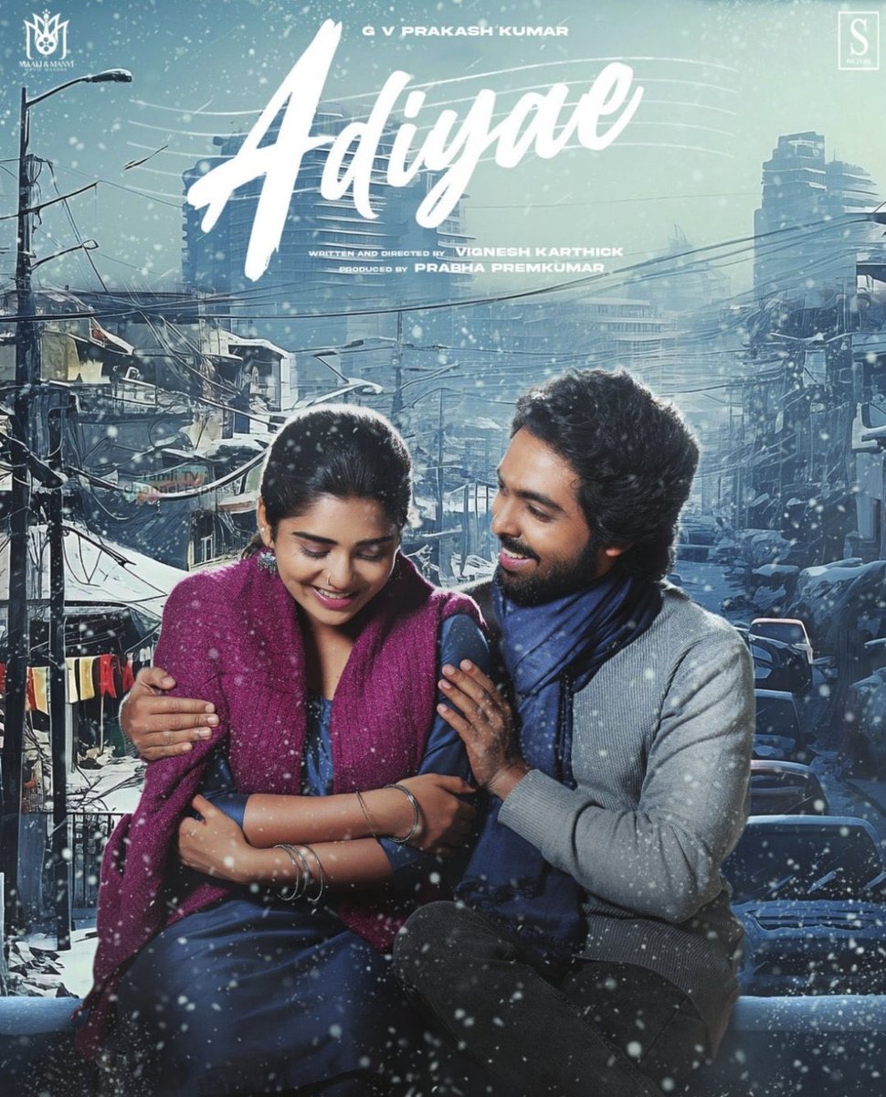 #Adiyae in theatres from today🌟

•Genre~alternate reality time travel⏳
(A new experimental fun filled romantic movie 🎥)

• cast #gvprakash #gouri #VenkatPrabhu 💥

•director ~ #Vigneshkarthick 📽️