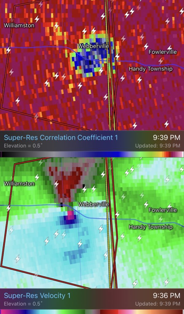 Confirmed tornado in Webberville, MI

My heart sinks seeing the size of the debris ball…

Tornadoes are always bad, but nocturnal tornadoes in my viewing area hit different 😞 Sending prayers to them.