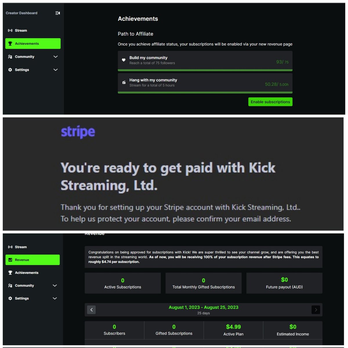 psybangas's tweet image. Super thrilled indeed to be affiliate now after only a month streaming on Kick #subbutton enabled ✨