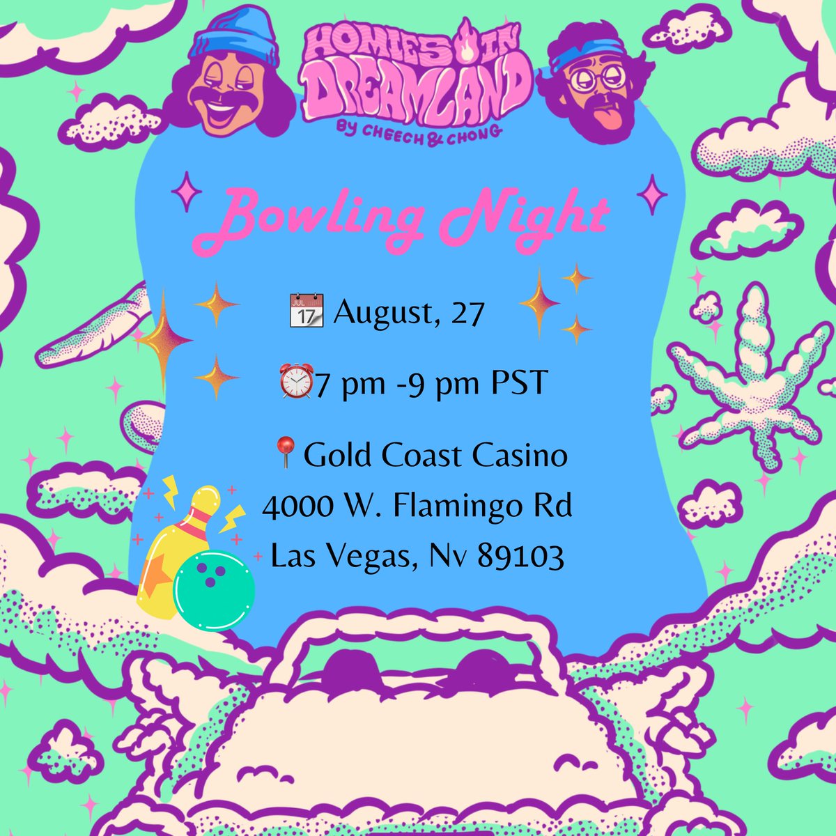 Vegas, baby! 🎉🎳 Roll with your hosts <a href="/LaurenToya/">Lauren Toya</a>  and <a href="/NFTinDexArt/">SpliffKing 👑 NFT Art</a>  this Sunday for a knockout night of bowling! 🎉🎳 #BowlingFever #VegasNights 🌃🎈

Wen: Sunday, August 27

⏰ 7:00 pm - 9:00 pm PST

Where: RSVP in Discord  👇

Let's roll! 🕺🎈