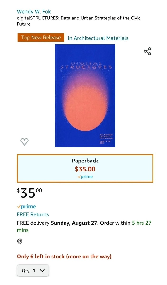 W_W_F's tweet image. Wow, "Top New Release" in Architectural Materials 🏅 today on Amazon.

Thank you @oroeditions Gordon Goff for believing in this applied research project and book.  Grab yours today 📚 tiny.cc/digitalSTRUCTU… 

#digitalSTRUCTURES #architecture #AR #technology #infrastructure