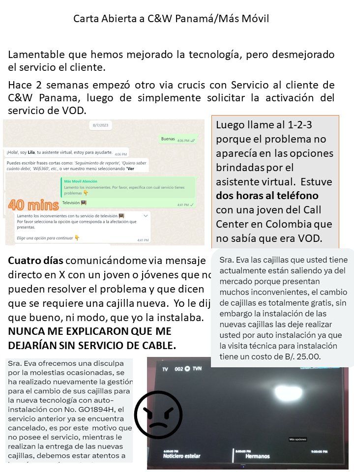 evaramos28's tweet photo. @BetzalelCWP @CWPanama @Masmovilayuda @AsepPanama @tvnnoticias @TReporta @prensacom 
¿Quién podrá ayudar? ¿Quién resuelve? https://t.co/fjVYv19dGn