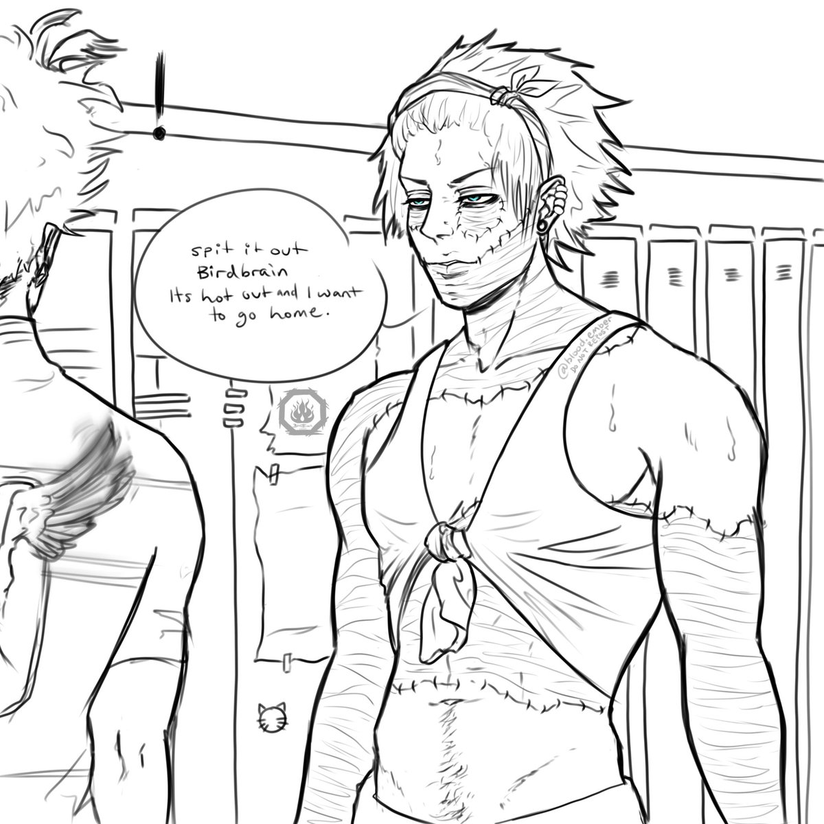 kaskoifish's tweet photo. Hawks discovers how hot #Dabi gets

(I will colour this just gimmi time lol)

#Dabihawks https://t.co/SvB9B4G84c