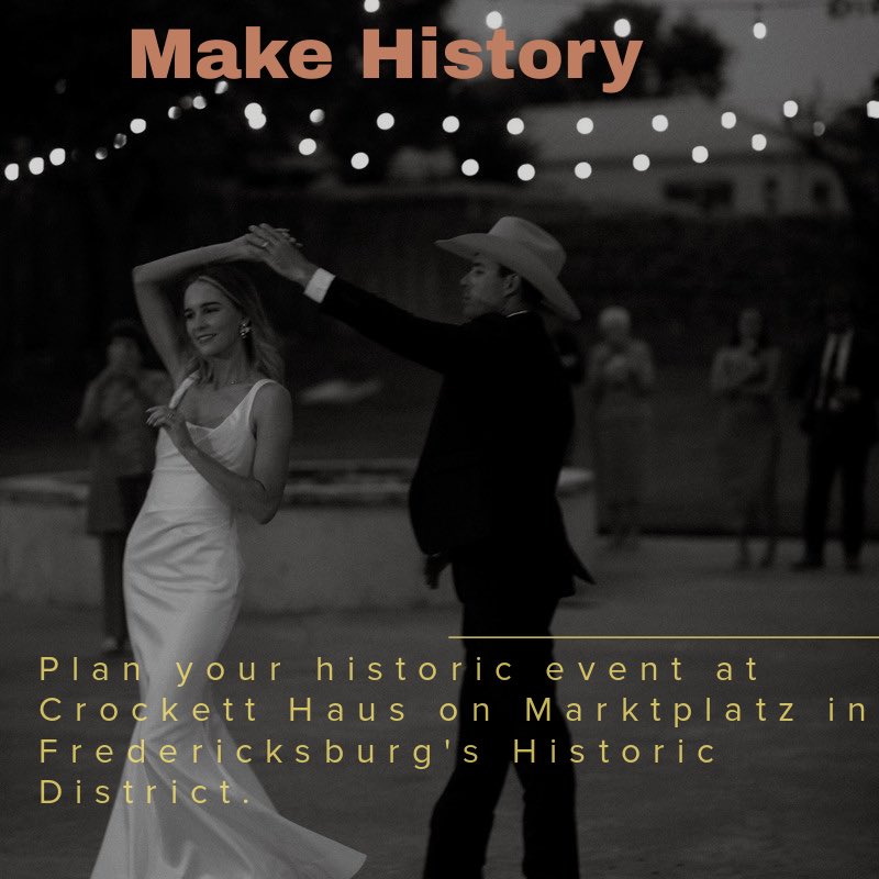 CrockettHaus's tweet image. Tour Crockett Haus in Fredericksburg’s Historic District and schedule your next Big Gig:

Regional Meeting
Sales Mtg
Holiday Party
Wedding &amp;amp; Reception
Rehearsal Dinner &amp;amp; Welcome
Launch 
Press Event 

#BMRTG #ATX #Houston #DFW #SATx #WallStreet #OOTT #AI 

CrockettHaus.com