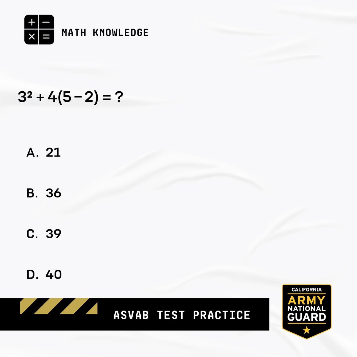 School is back in session! 📚 Brush up on your skills with this ASVAB question and prepare to sit for the real test: bit.ly/2kncFOq