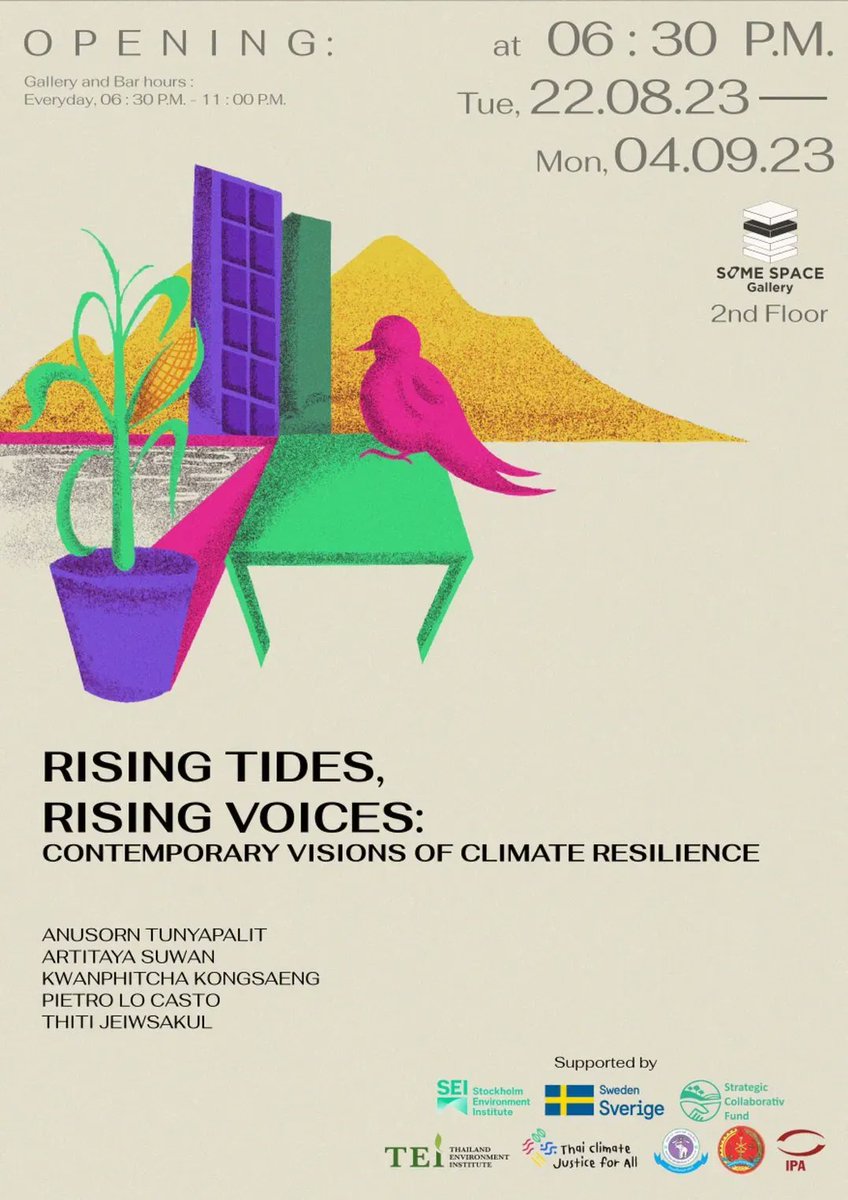 SEI_Asia's tweet photo. Visit the Rising Tides, Rising Voices climate resilience art exhibition until 4 Sept in Chiang Mai, Thailand. This is part of SEI Strategic Collaborative Fund’s partnership with the Thailand Environment Institute. https://t.co/bHHZa2XzJX