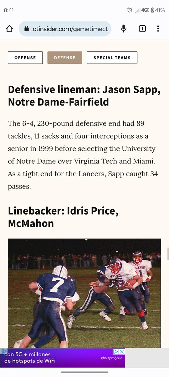 Honored to have been named to the <a href="/insider_ct/">CT Insider</a> Connecticut All-Decade High School Football Team (1990-99) 🙏🏾 <a href="/SBarkerHearst/">Sean Barker</a> #GoLancers #GoIrish

ctinsider.com/gametimect/foo…