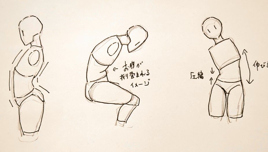 #1日1模写 Ⅲ 241/365 今日は身体でした✨ ふるいけ様のイラスト参照。 シンプルな線で、適度なディフォルメが 効いてるので、 大好きな絵描き様です🥰