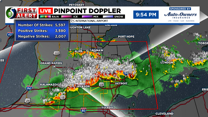 #TV5FirstAlert: Just a few lightning strikes tonight. Over 5,000 lightning strikes in the 30 minutes between 9:24 PM and 9:54 PM.
