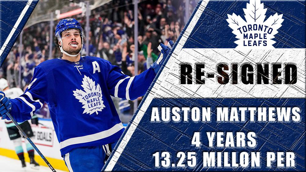 OTPPPod's tweet photo. FOUR MORE YEARS OF MATTHEWS!!! #LeafsForever #AM34 #NHL https://t.co/0oVTt5VPmQ