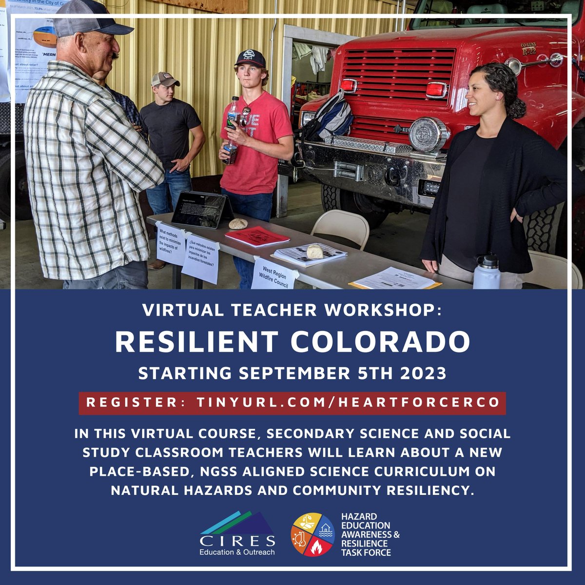 What does #communityresilience look like to you? Sign up for our HEART Force program Virtual Teacher workshop. Learn about the #placebased curriculum that explores #naturalhazards and how communities can become more #resilient  through education, preparation, and planning.