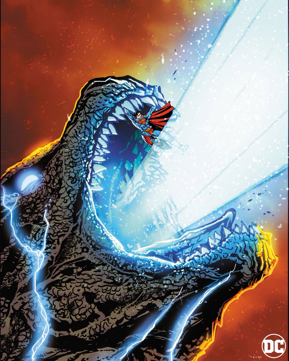 Superman’s heat vision or Godzilla’s atomic breath? Who will win this smackdown in DC and @LegendaryComics’ JUSTICE LEAGUE VS. GODZILLA VS. KONG, on sale this October? #JusticeLeague #Monsterverse