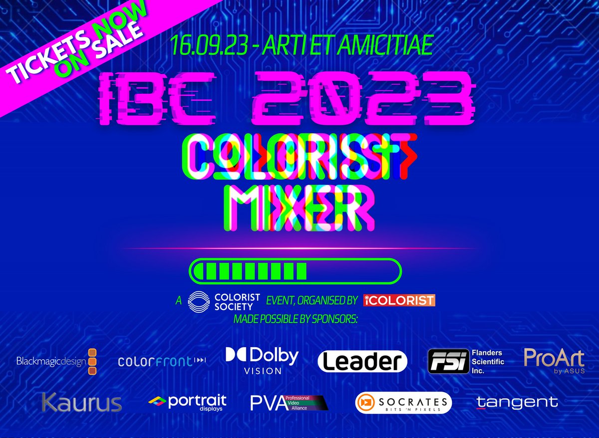 icolorist's tweet photo. 🥳We are getting very excited about IBC @coloristmixer!

If you haven't got tickets yet, get yours now at https://t.co/kjrxdknmEO. There will be drinks, prizes, quizzes, and friends from all over the world - don't miss it!

Possible thanks to @coloristsociety &amp; event sponsors https://t.co/6947OQY1U9