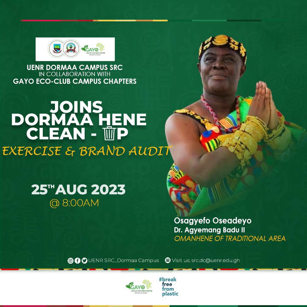 EmmanuelAshile3's tweet photo. Join us in making a difference! 
Participate as we collaborate with Osagyefo Oseadeyo Dr. Agyemang Badu ll of Dormaa Traditional Area in a *Clean Up Exercise and Brand Audit*
 Be part of the solution, not the pollution. A charge we must all keep!
#Brandaudit
#Youthforchange https://t.co/JU9U6TLqz7