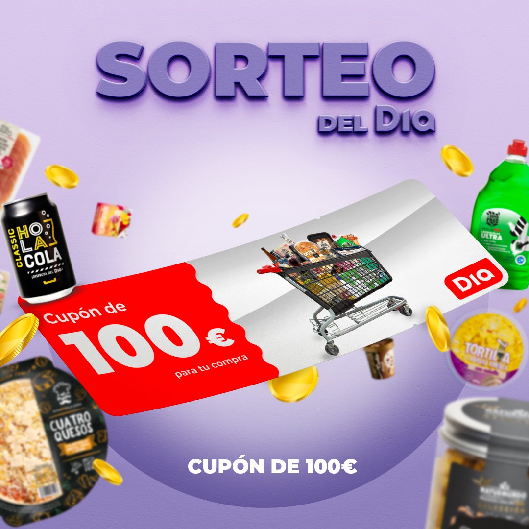 DIA_Esp's tweet photo. 🔴SORTEO🔴

Cupón por valor de 100€ para tus compras semanales⬇️

• Síguenos @dia_esp 
• Comenta con el #SorteoDelDia
• Like y RT

⌛Tienes hasta el martes 29 de agosto 

🍀¡Suerte! 🍀

BBLL https://t.co/Jq0qlcCvm7 https://t.co/CqT5pADQEJ
