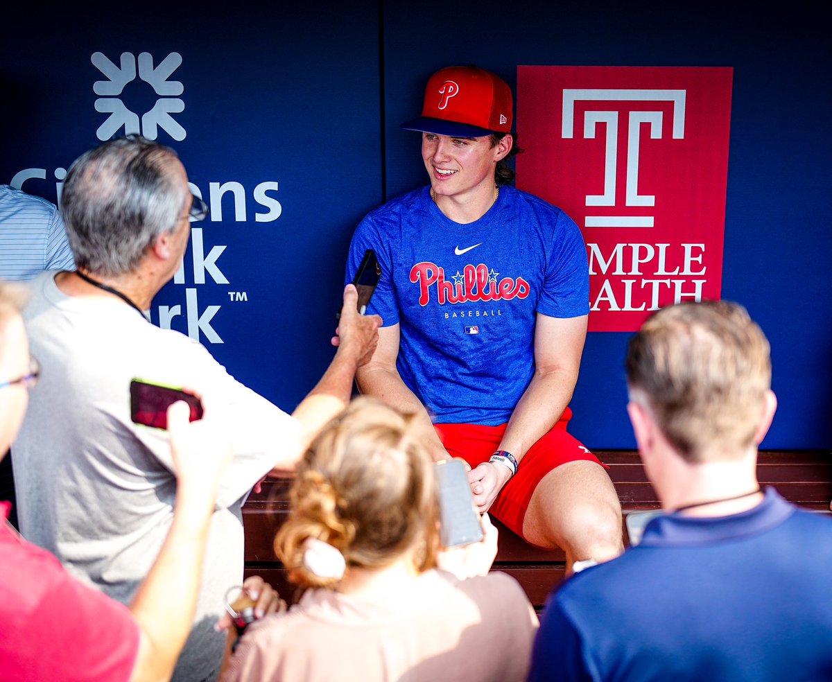 A very big Welcome to Clearwater to @aidanmiller__‼️ We are thrilled to have the @Phillies First Round Draft Pick join our roster! Miller was drafted No. 27 overall in 2023 and sits at No. 95 on the @MLBPipeline Top 100! He will make his debut tonight at short stop in Lakeland!