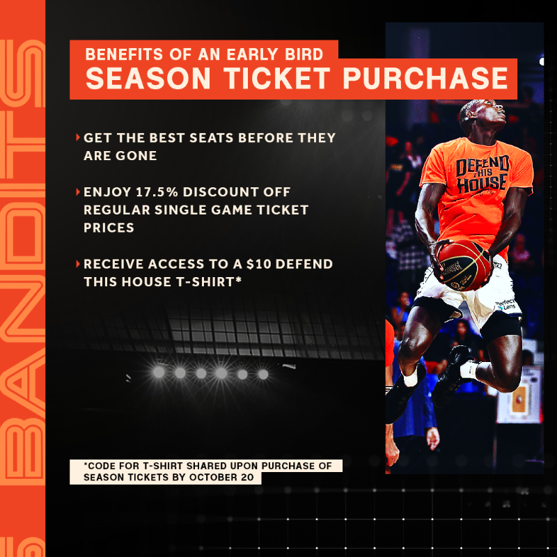 vancitybandits's tweet photo. Pro basketball in 2024. Be here for it. 🔥

Bandits Season Tickets are ON SALE NOW. Lock your seats in with Early Bird pricing and enjoy exclusive benefits &amp; merch. 🎟️

#LikeABandit