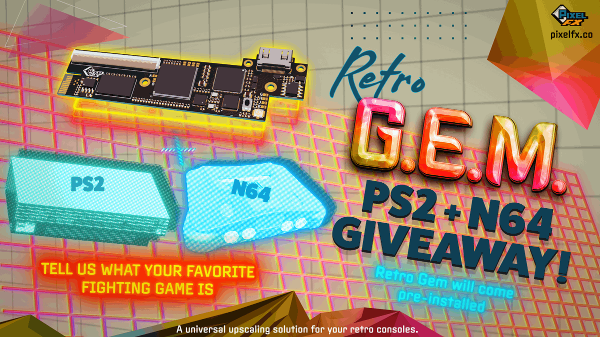 The FGC has been a huge part of my life. The team wants to show the awesome community some love. 🎊GIVEAWAY TIME🎊 💎💎💎 We also want to up the stakes. We are giving away both a Retro Gem 💎 Upgraded Playstation 2 and Retro Gem 💎 Nintendo 64. To participate: 1️⃣ Follow us