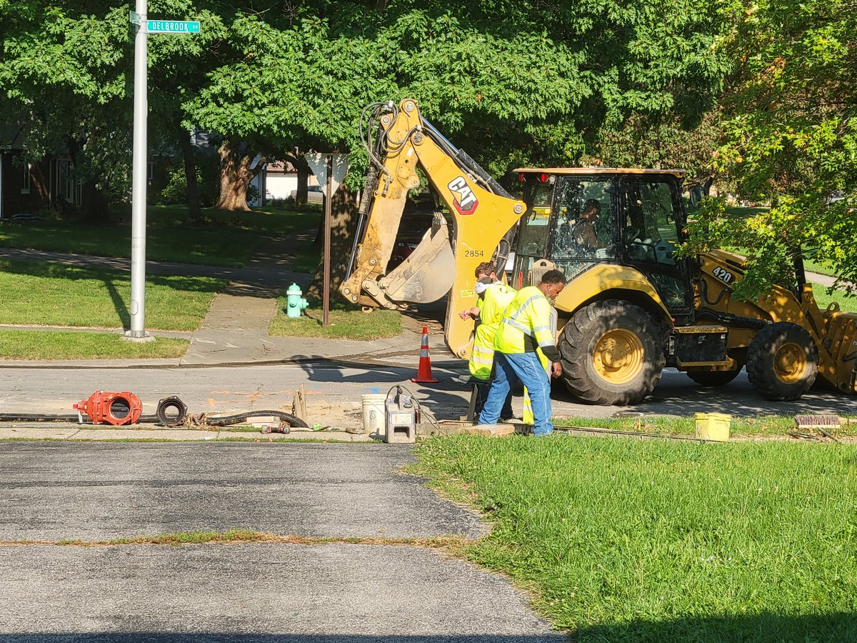 mattsheehe's tweet photo. Nothing like coming home to no water, five utility trucks in the street, and a significant chunk of your driveway gone. Thursdays, right? https://t.co/yD1nNLMuMm