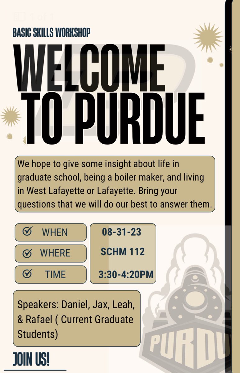basicskillswork's tweet photo. Are you a first-year math graduate student? Do you have questions about the math department, what it’s like to live in the greater Lafayette area, looking for qual advice, etc.? Then join us for Welcome to Purdue! (1/2) https://t.co/7tToRUxNf3