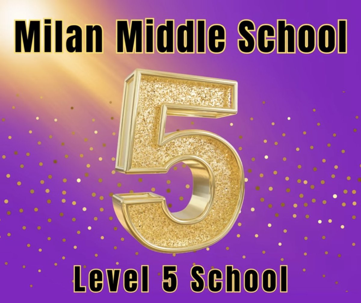 Once again, we are very proud to announce that MILAN MIDDLE SCHOOL is being recognized for being a LEVEL 5 SCHOOL for the 2022-2023 school year‼️
GOOO BULLDOGS‼️
 #MilanLife #MilanAwesome