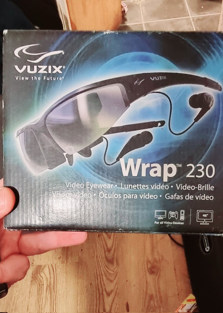 ZenlessSystem's tweet photo. Tidying up and I find these little beauties. Wonder if these could be connected to my phone so I could watch movies and suchlike and watch movies on the go...any ideas @Vuzix? #TBThursday #RetroTech #Wrap230 #VirtualScreen https://t.co/N0sYWhKOue