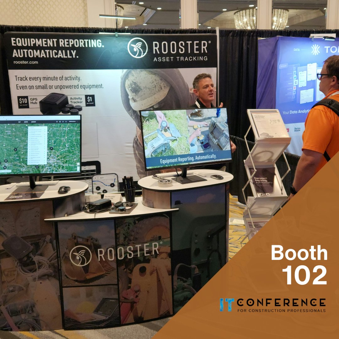roostertracking's tweet photo. Day 1 at AGCITCon is a wrap! A big thanks to everyone who stopped by booth 102 to learn about the #RoosterAssetTracking System. One more day to check out Rooster #Equipment #ActivityTracking and #Reporting in action.
Can't make it? Schedule a demo today.
https://t.co/TPmD5X3Ynl https://t.co/SfMTqzEp0Z