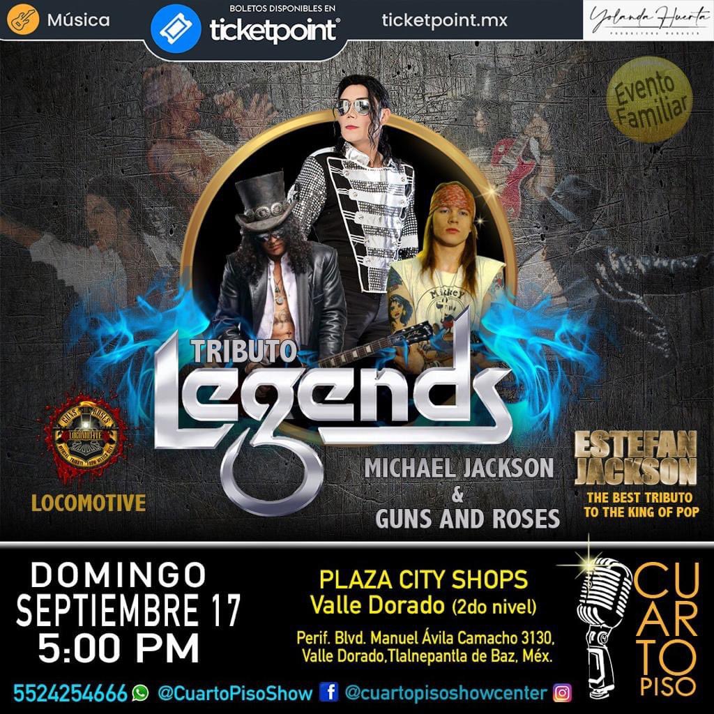 cuartopisoshow's tweet photo. El próximo domingo 17 de Septiembre tendremos en nuestro escenario a Estefan Jackson y estará acompañado por Locomotive con los mejores temas de Guns &amp; Roses

#CuartoPiso #Showcenter #TributoLegends https://t.co/2ZQZ8OAuEZ