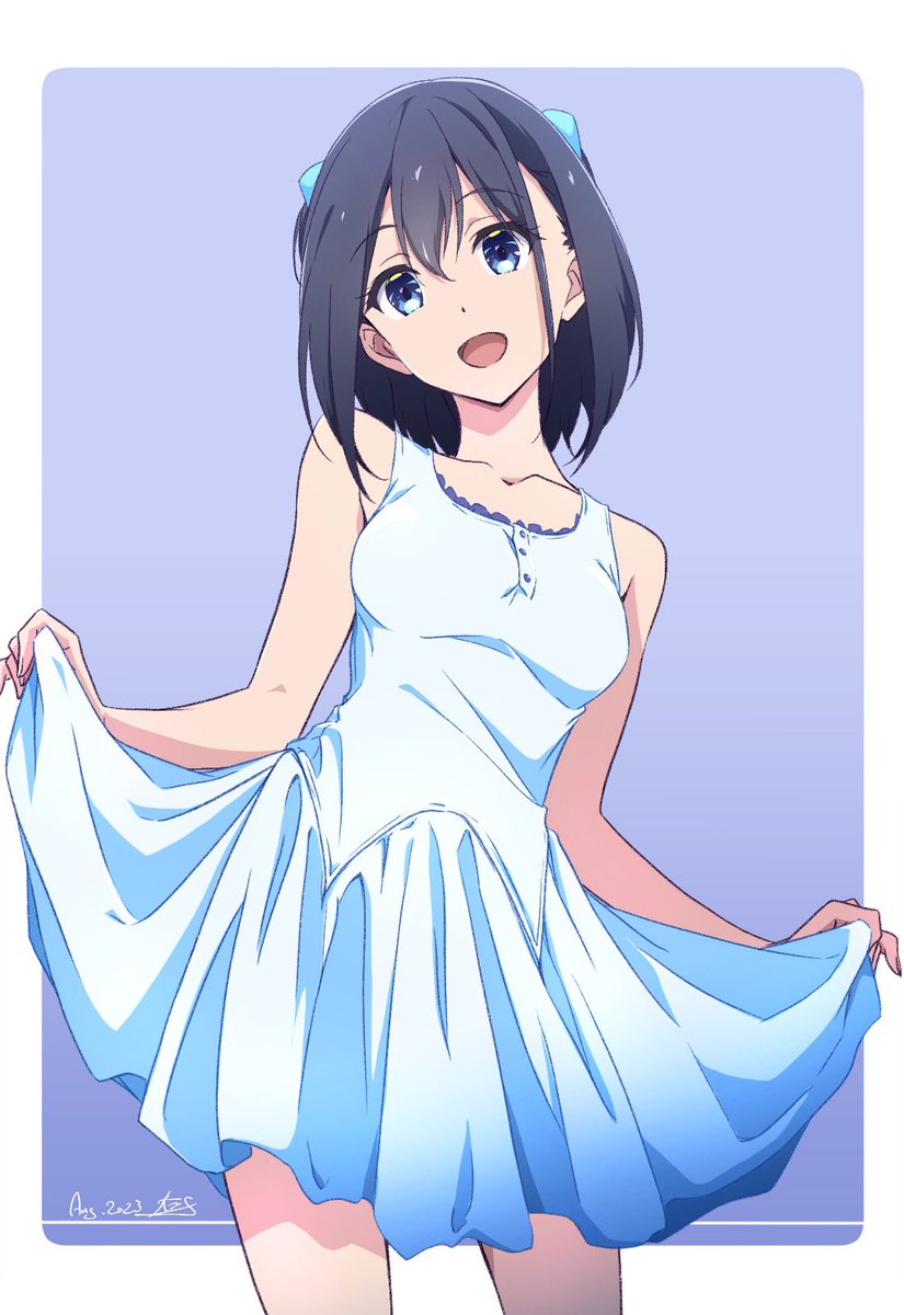 「【金曜日の誰でもないガール】 もないちゃん×夏の白ワンピ #誰でもないガール」|仁井学 NII Manabuのイラスト