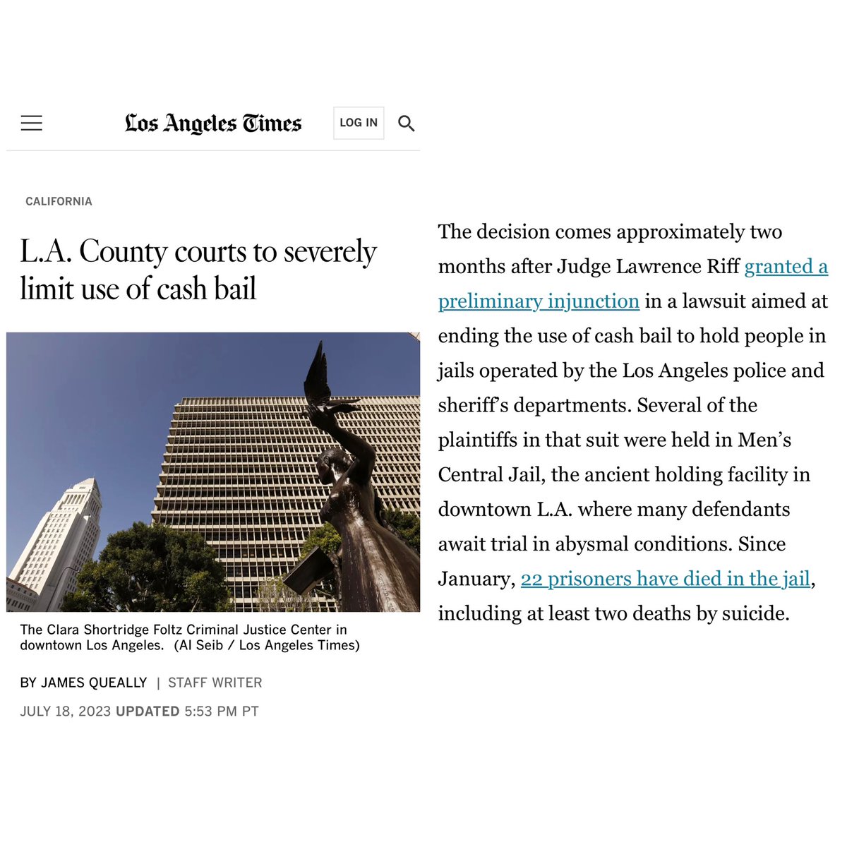 PerfectUrPurpos's tweet photo. Let me get this straight.. LAPD reported that crime had decreased back in a April Police Commissioner’s meeting.

LA Mayor Bass called for an increase in the police budget, hiring more officers & implementing a $15K sign on bonus.

The state of California then limits cash bail, even after data from the last statewide experiment to limit cash bail in 2021 shows it was a failure.

Now, CA is raising the alarm on the rise in crime?🤔
