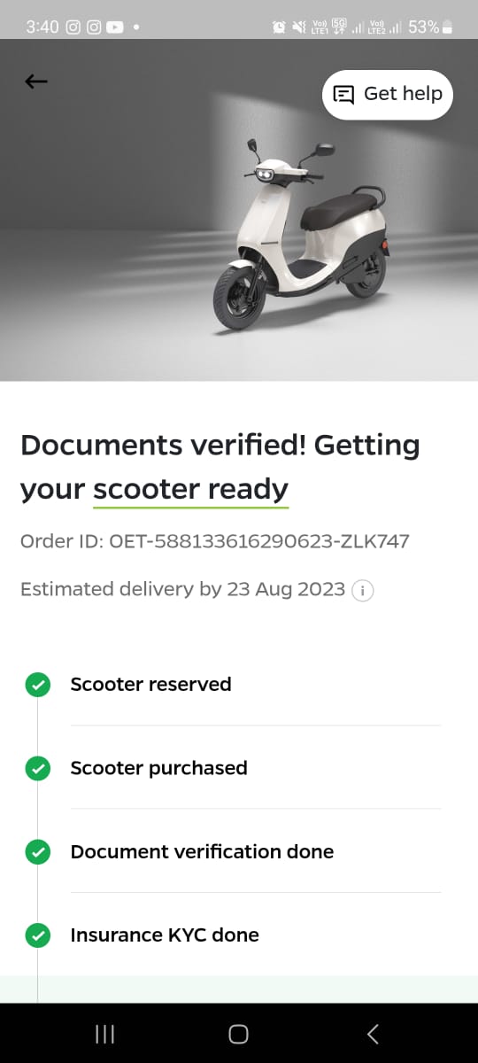 PruthiArpan's tweet photo. Dear @OlaElectric @bhash @ola_supports 
I purchased your #OLA S1 Air Scooter, On 27 july it showed 15 Aug and then 23 Aug for delivery as you can see in the SS. I called several times your customer support but they said we have no idea about this when you will receive scooter. https://t.co/6JgukrBQB2