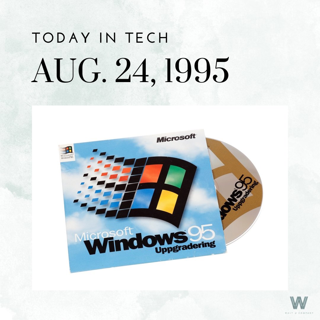 waltcomm's tweet image. Did you know that on this day in 1995, Windows 95 was released? Stay tuned for more #TodayinTechHistory fun facts! Brought to you by the #WaltCrew. #TBT