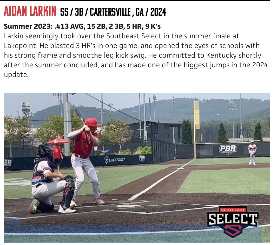 Thank you <a href="/PBRGeorgia/">Prep Baseball Georgia</a> it was a great summer, cant wait for next year. <a href="/SoutheastSox/">Southeast Sox Baseball</a> <a href="/CHSHurricaneBSB/">CartersvilleBaseball</a> <a href="/UKBaseball/">Kentucky Baseball</a> <a href="/str8ched/">Austin Cousino</a> <a href="/Coach_Ammo17/">Nick Ammirati</a>