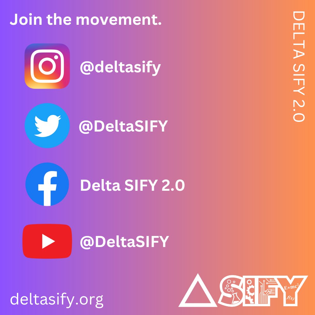 Be sure to follow us on all social media platforms to stay up to date with all things Delta SIFY 2.0!

#deltasify #deltasify2 #STEM #STEAM #education #deltasify2 #UCR #ucriverside #2024 #scienceolympiad #scioly #ucrscioly #highlanderinvitational #DITL #MMM #SLOW