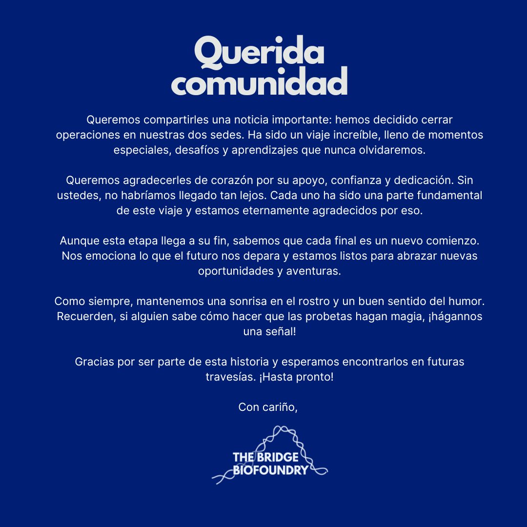 Nos despedimos con el profundo agradecimiento por todo el apoyo recibido en estos tres años. Las redes sociales quedarán abiertas.