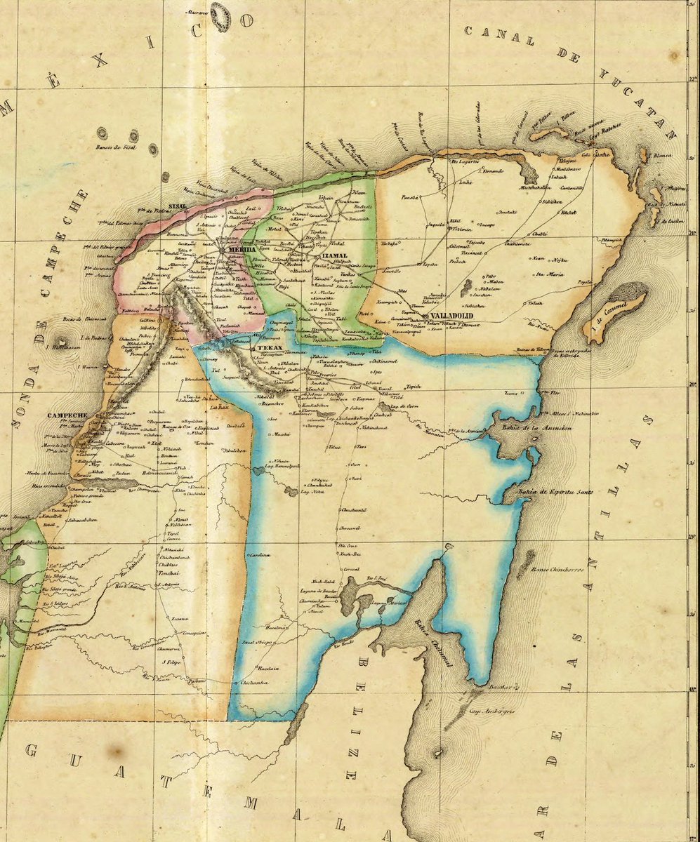 mapoteca_mx's tweet photo. Mapa yucateco (1857) cuando el estado abarcaba toda la península.

Apenas 10 años antes de este mapa, Yucatán había sido una república independiente que quiso enviar embajadores a EEUU, Texas y la Cuba española.

Vamos viendo ⬇️ https://t.co/5UCeja2dRK