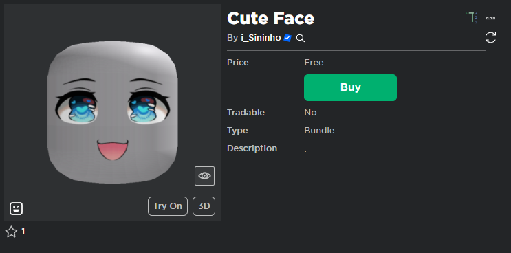 Free: Roblox Face Avatar Smiley - Face 