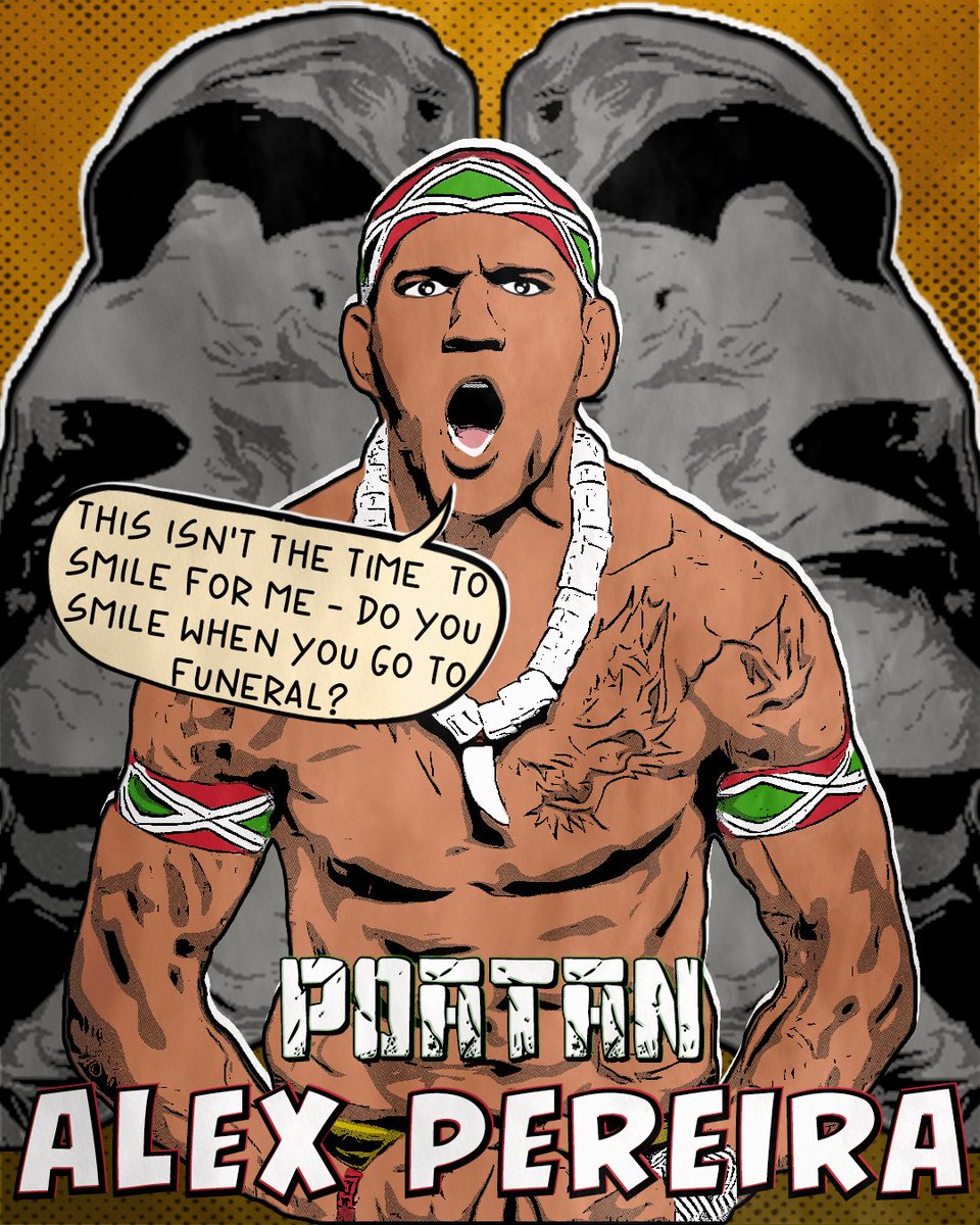 I'm sure it's a real thing to Alex but also have a feeling he starts playing with us lately 😐🔥😐🔥😐 love that!

#mma #mmafighter #mmatraining #alexpereira #ufc #marshalarts #speechbubble #quotes #mmabrasil #fighting #brasilmma #kickboxing <a href="/AlexPereiraUFC/">Alex "Poatan" Pereira</a>