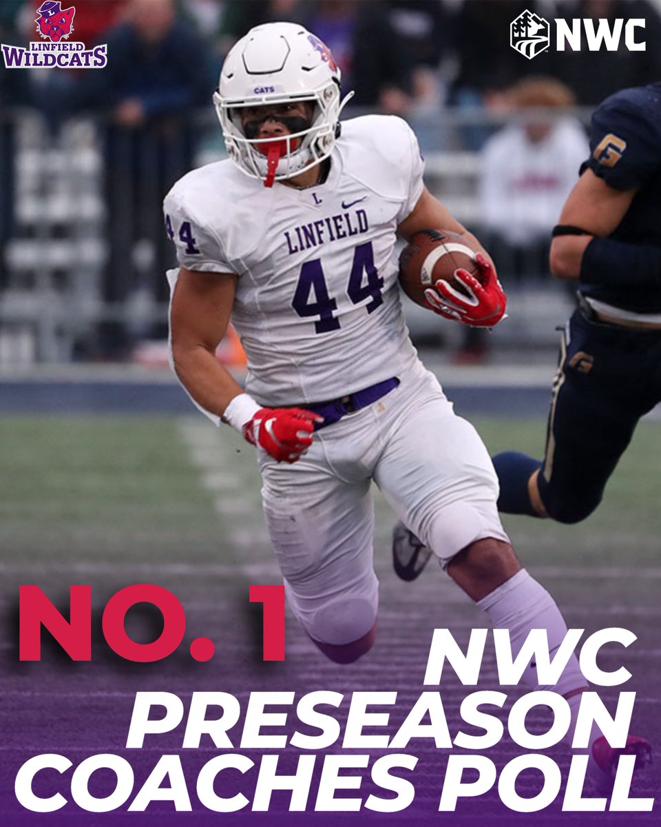 Your Linfield Wildcats have been selected to repeat as champs in the Northwest Conference coaches poll. 🏈 🏆 

#RollCats | #Catdome | #d3fb