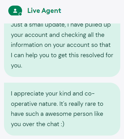 JenHauYang's tweet photo. Me: Hi
Me: ok
Me: Thanks

The live agent: https://t.co/47xeANJzmD