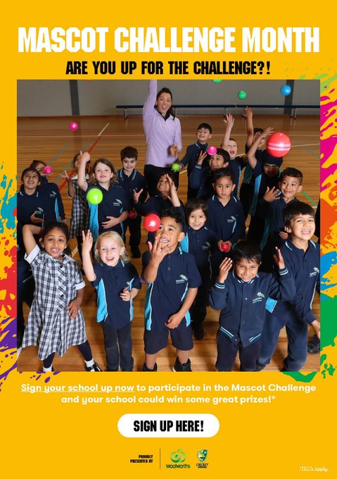 It's not too late! It is Mascot Challenge Month &amp; it's a great time to sign up for this free 4-week program, that develops the Fundamental Movement Skills of students from Foundation to Year 2. Begin the program in August go into the draw for great prizes! play.cricket.com.au/community/scho…