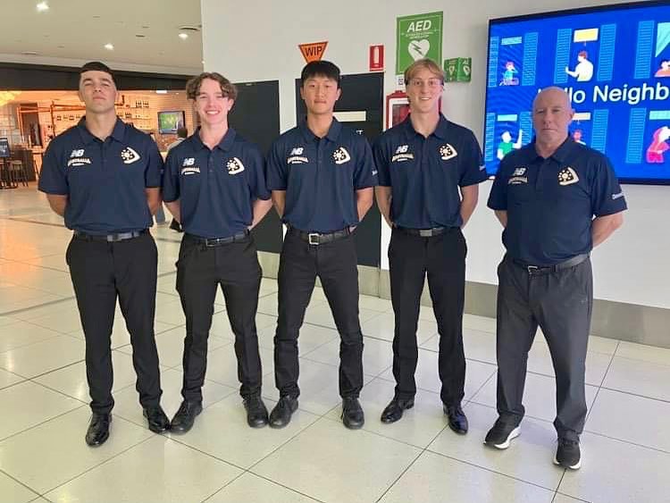 BaseballVic's tweet photo. Victorians are off to the 2023 Under 18 Baseball World Cup with Team Australia! 👏⚾️👏⚾️
Best of luck to Declan Speirs, Jack Ratcliffe, Jayden Kim, and Lachlan Smith.
BV High Performance Officer Damian Shanahan is the team’s assistant coach.
Go Aussies! 🇦🇺⚾️
#baseballworldcup https://t.co/0sbw7WpufO