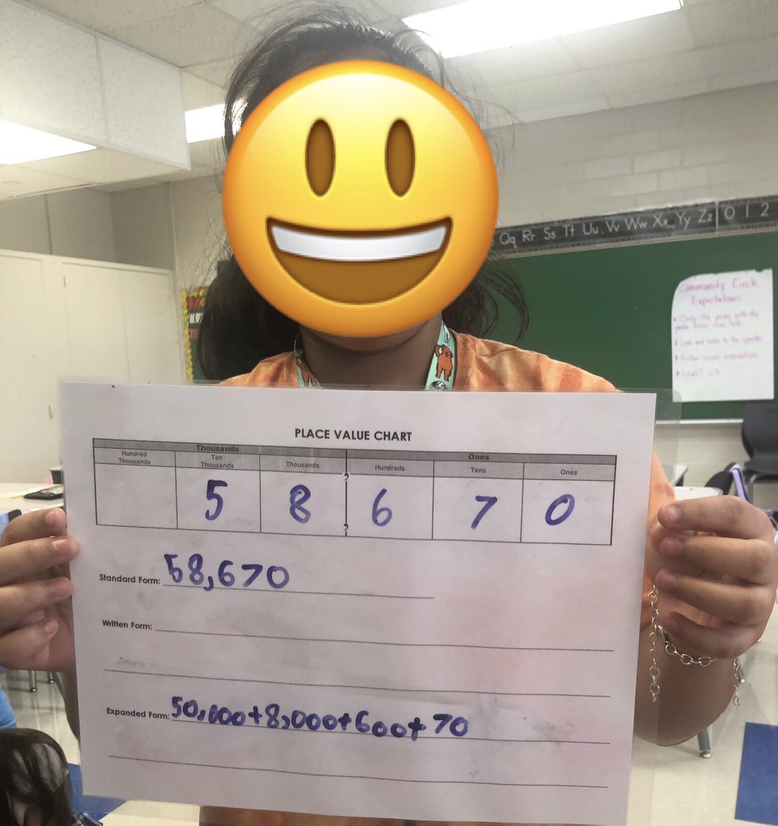 Ms. Herbers math class rocks!!!! Students enjoyed composing numbers up to 100,000 by writing them in Standard and Expanded Form. <a href="/Travis_beepbeep/">Travis_Roadrunners</a> #mathrocks