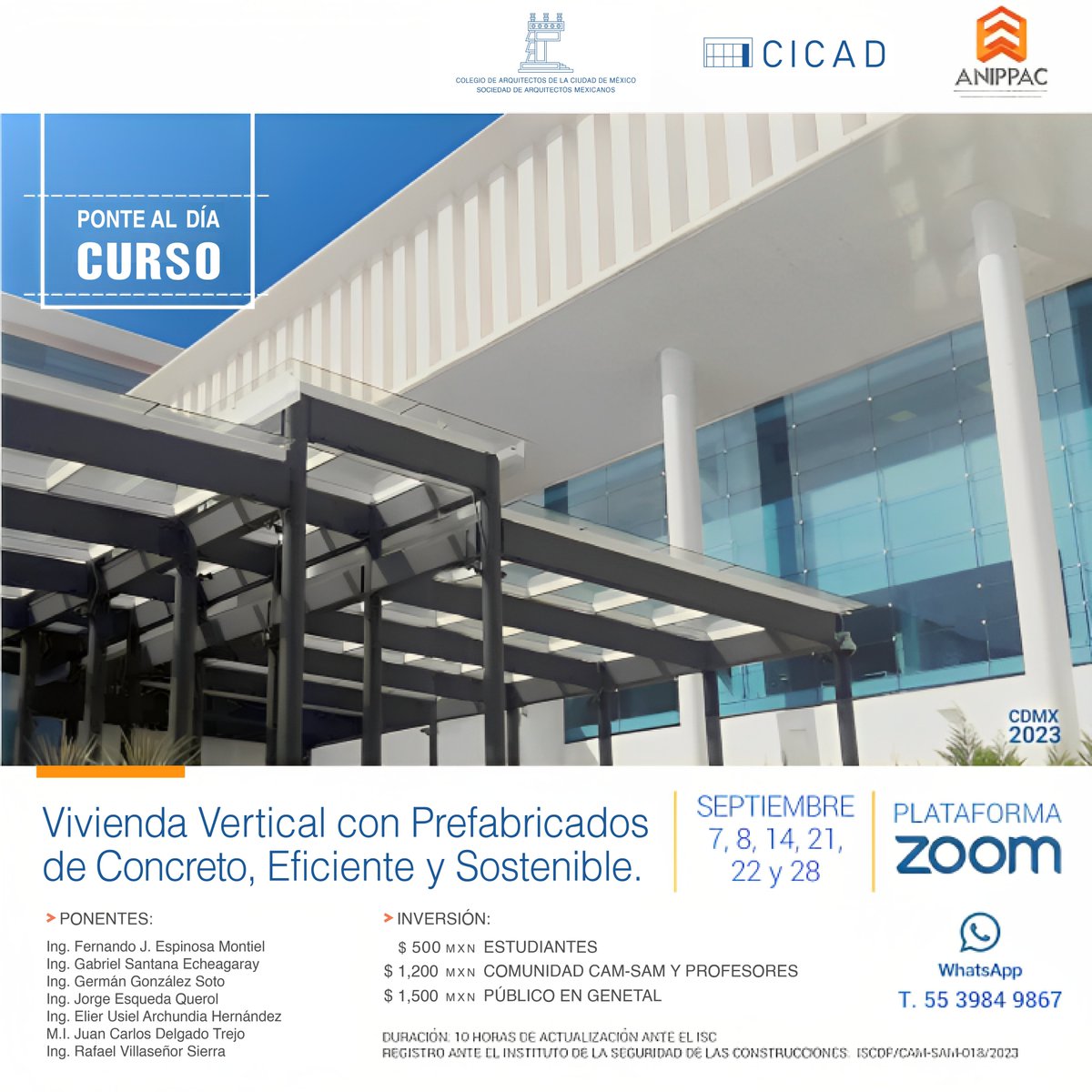 Explora la arquitectura del mañana en nuestro curso "Vivienda Vertical con Prefabricados de Concreto"
Aprende sobre presfuerzo, certificaciones sustentables y eficiencia en CO2. Únete para un futuro más eficiente.

Registrate aquí: bit.ly/3OuUymY

#CAMSAM #Prefabricados